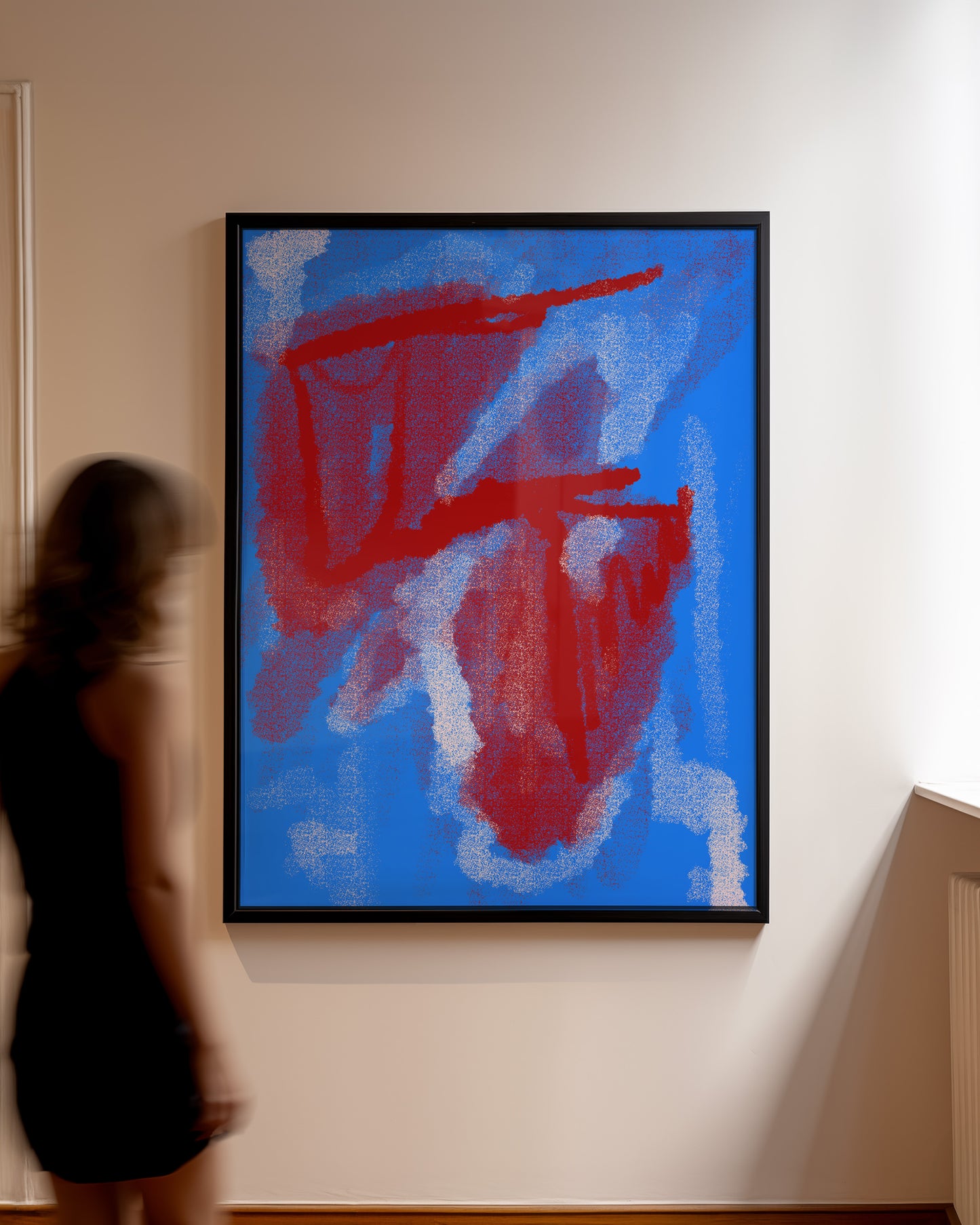 Abstrakte Zusammenstellung - Blau - Rot - Mid Century