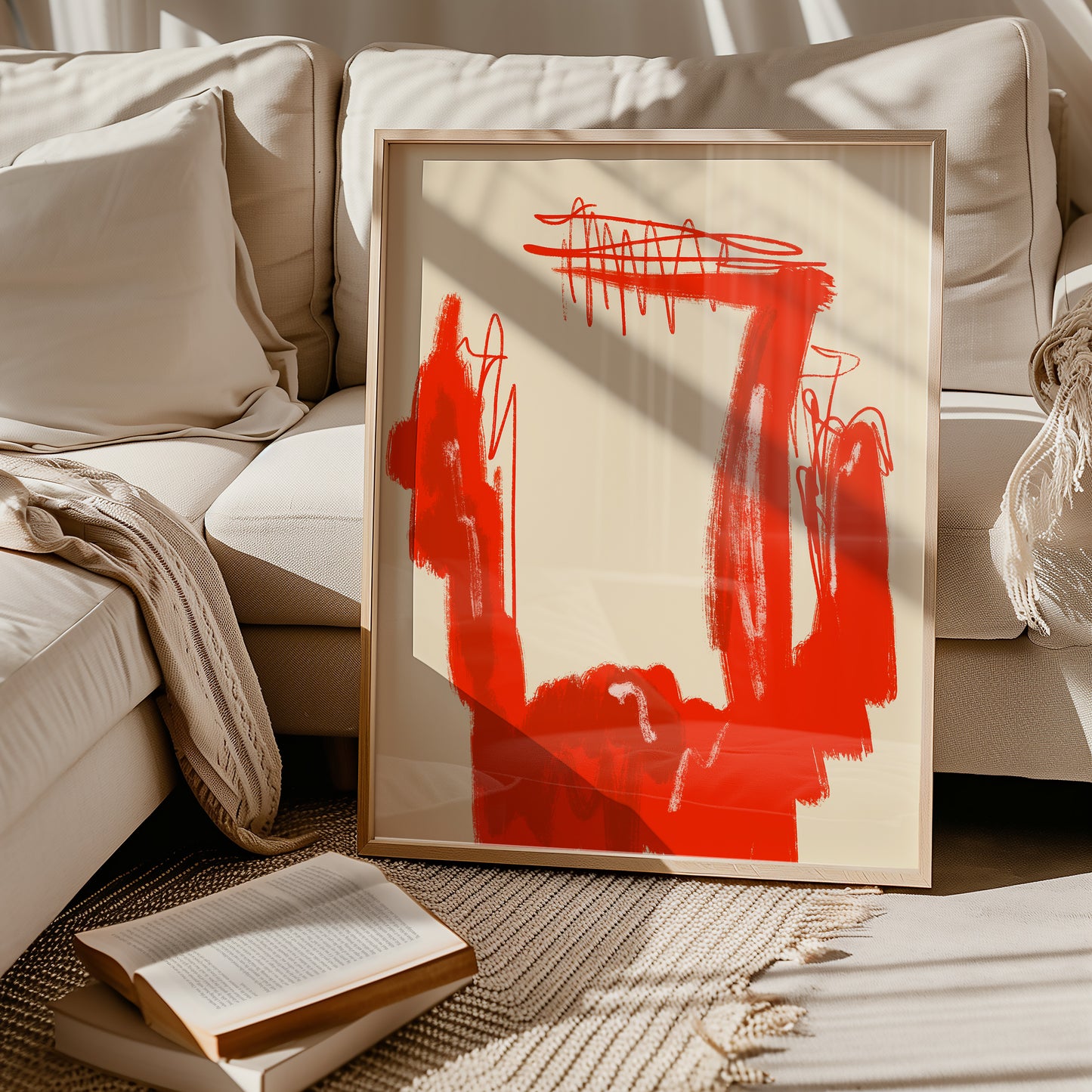Abstrakte Zusammenstellung - Rot - Mid Century - Moderner Kunstdruck