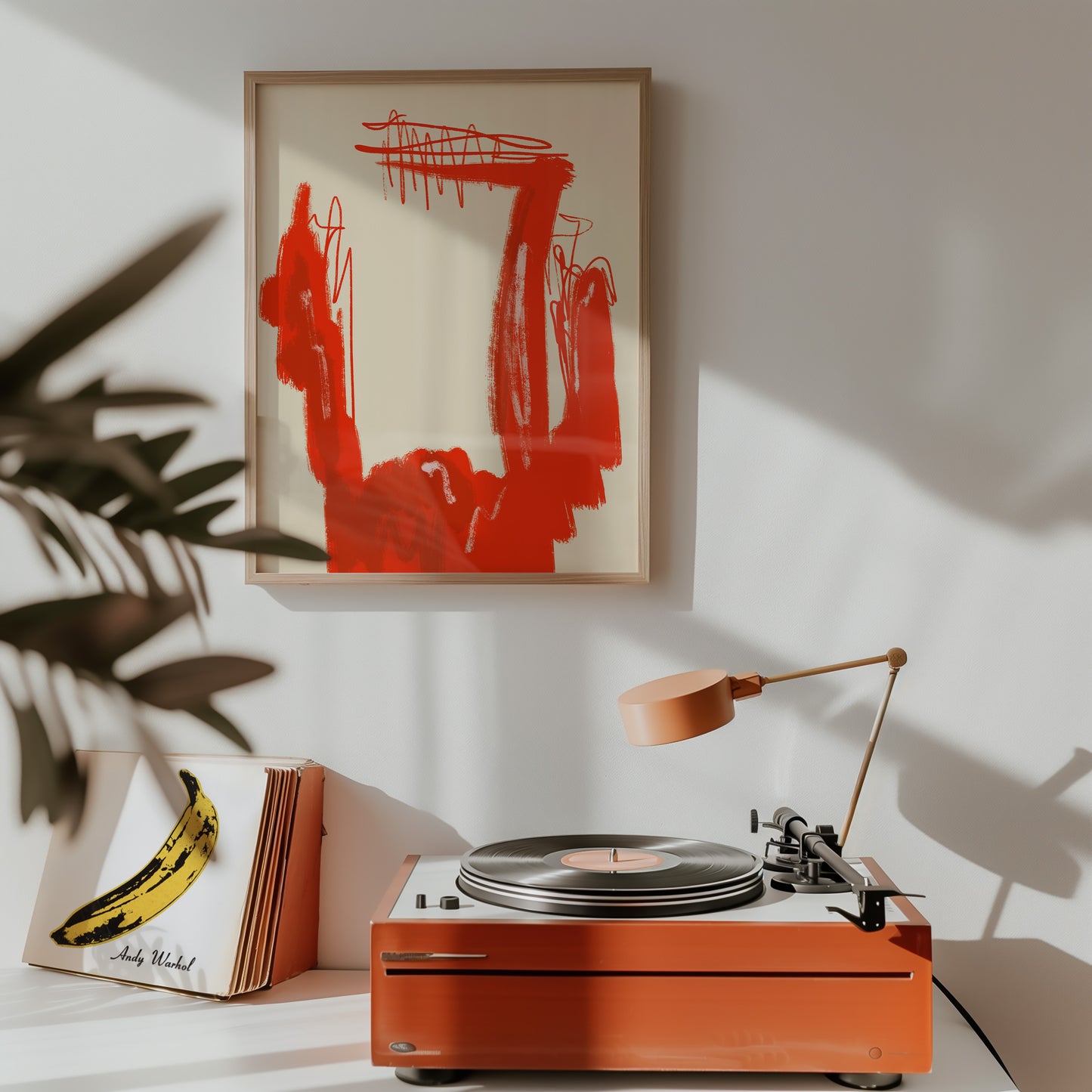 Abstrakte Zusammenstellung - Rot - Mid Century - Moderner Kunstdruck