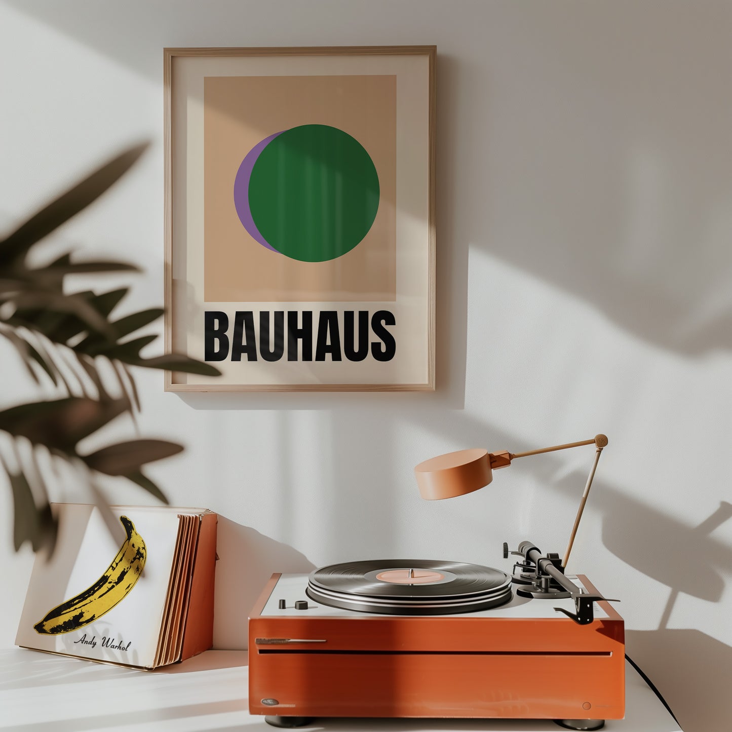 Bauhaus Formen - Grün Lila - Mid Century - Kunstdruck