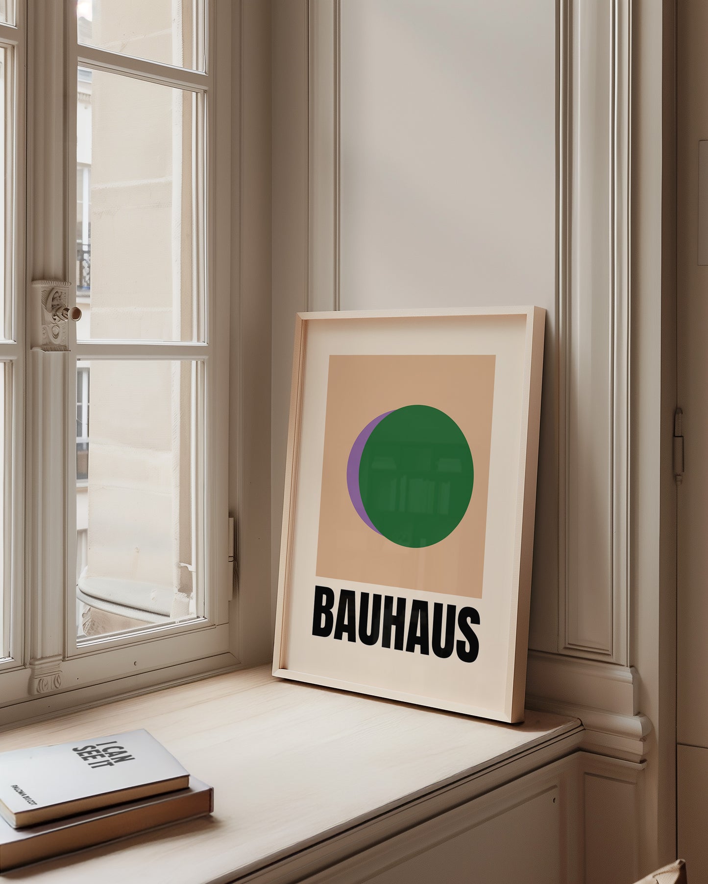 Bauhaus Formen - Grün Lila - Mid Century - Kunstdruck