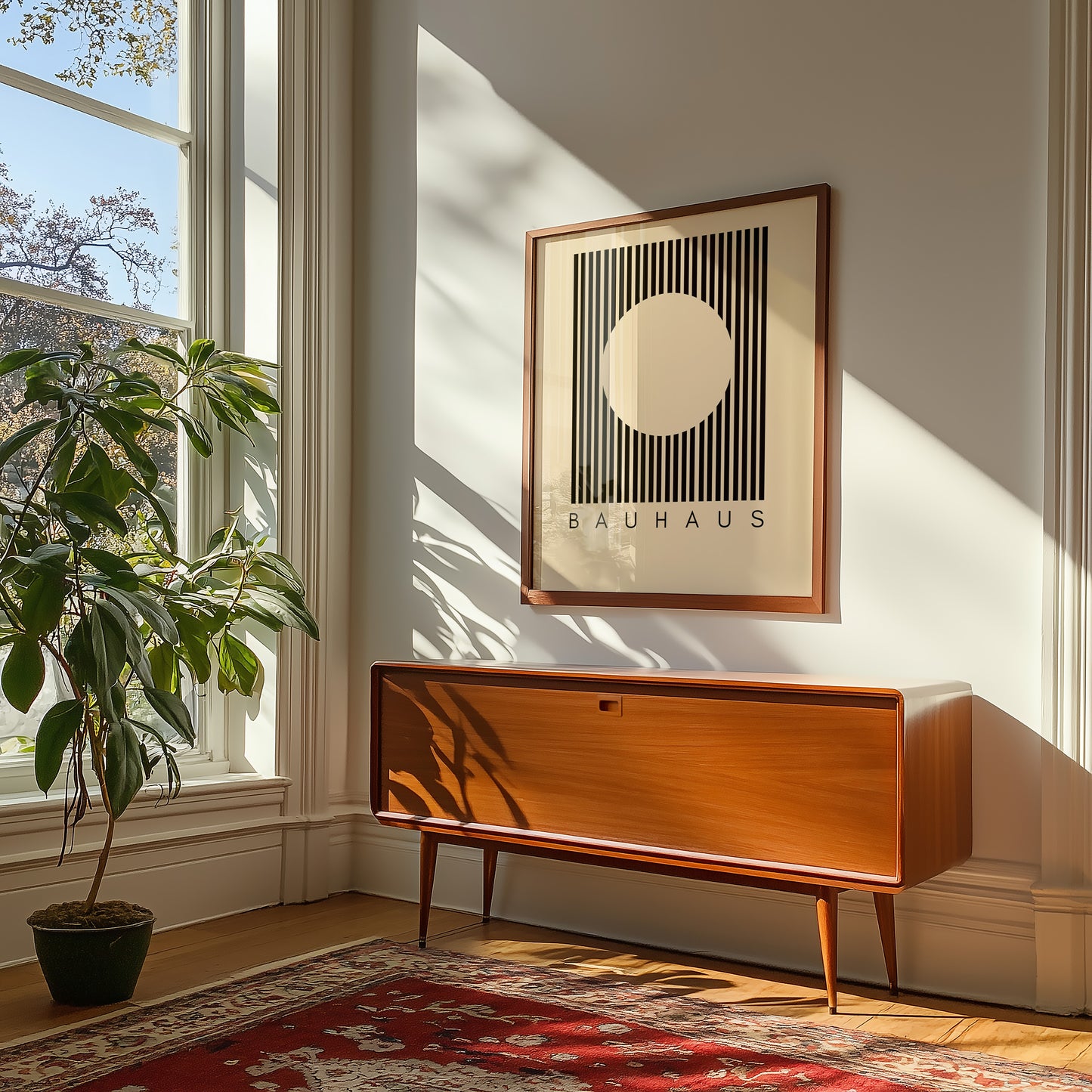 Bauhaus - Gitter Kreis - Mid Century - Kunst Druck