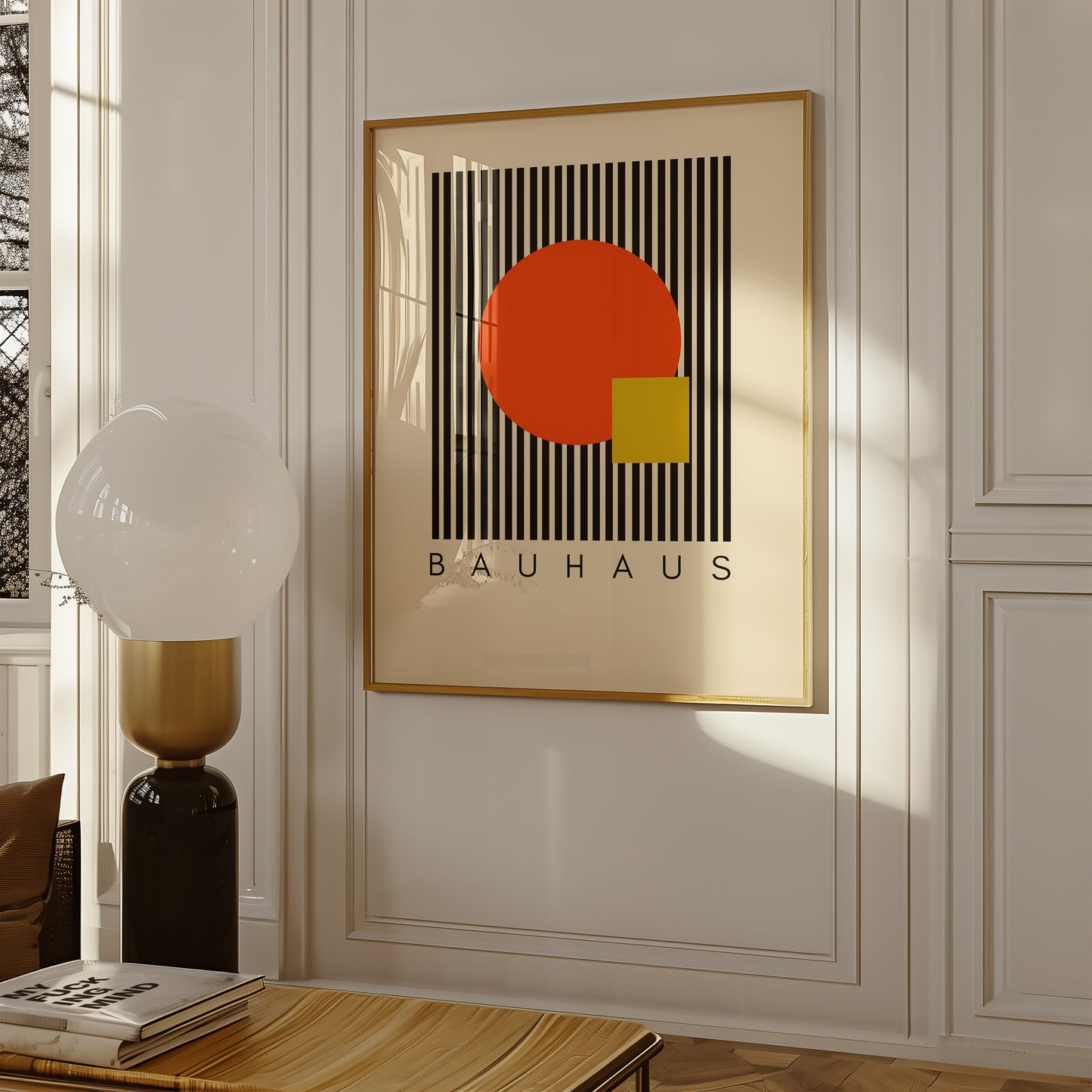 Bauhaus - Formen Orange Gelb - Mid Century - Kunst Druck