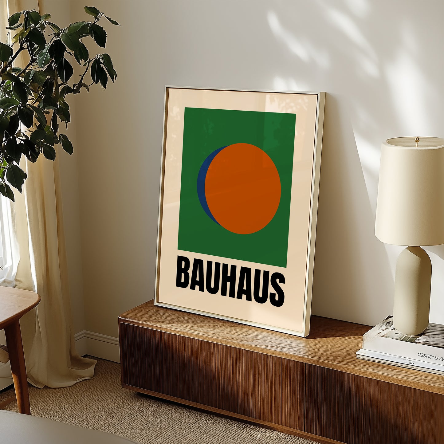 Bauhaus Formen - Grün Orange Blau - Mid Century - Kunstdruck