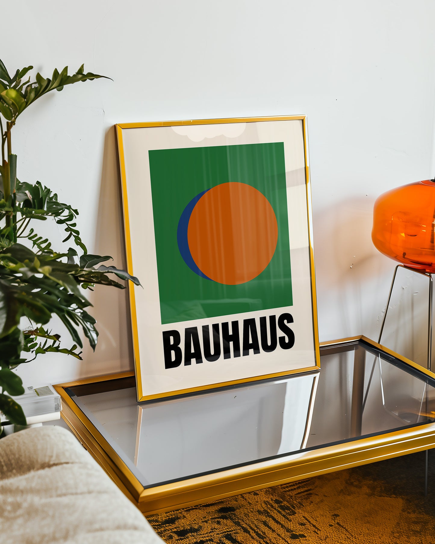 Bauhaus Formen - Grün Orange Blau - Mid Century - Kunstdruck