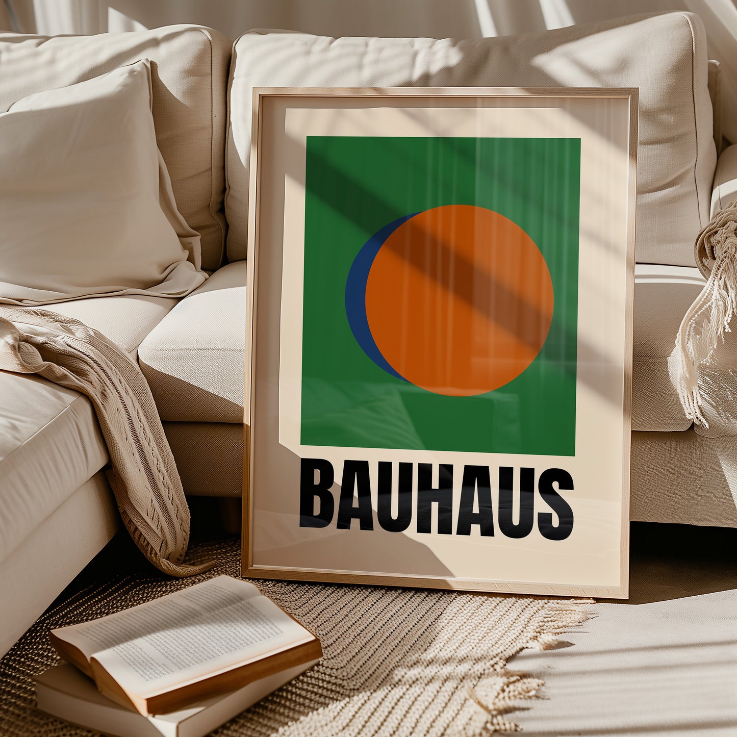 Bauhaus Formen - Grün Orange Blau - Mid Century - Kunstdruck
