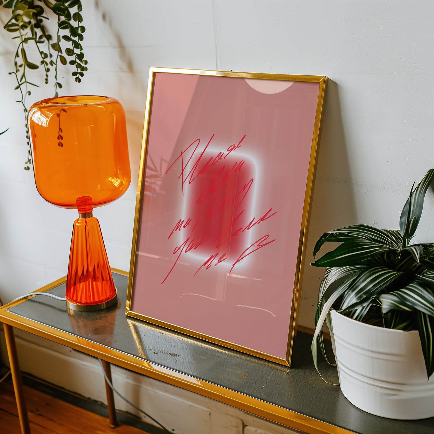 Please tell me that you love me - Typo Kunstdruck -Verlauf -Rosa