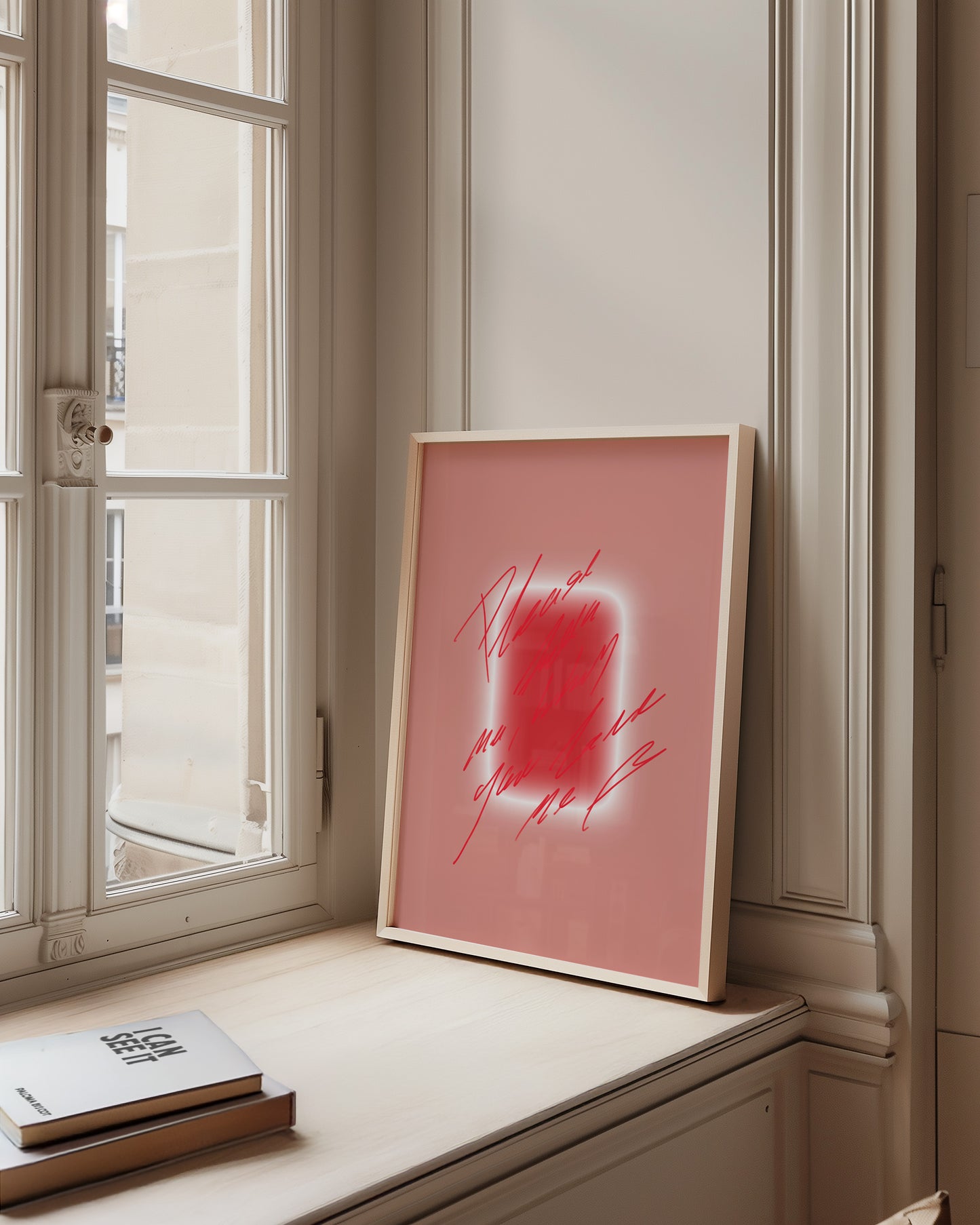 Please tell me that you love me - Typo Kunstdruck -Verlauf -Rosa