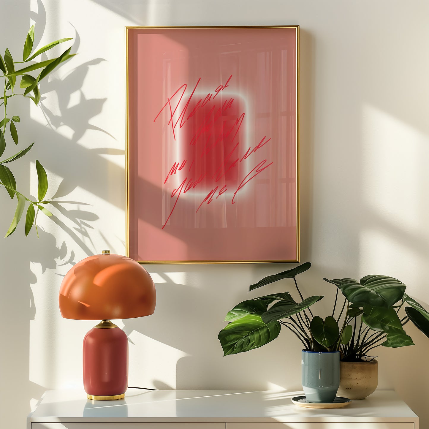 Please tell me that you love me - Typo Kunstdruck -Verlauf -Rosa