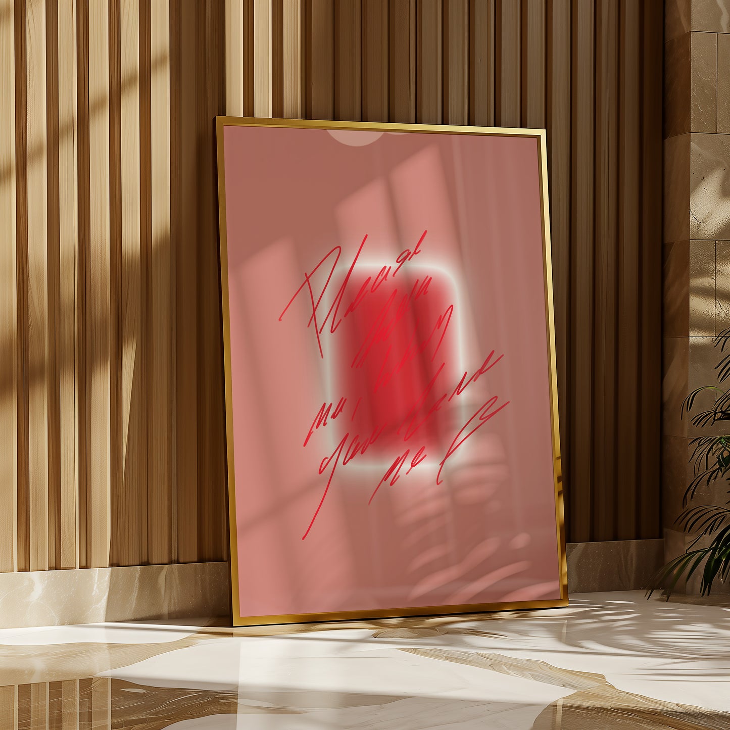 Please tell me that you love me - Typo Kunstdruck -Verlauf -Rosa