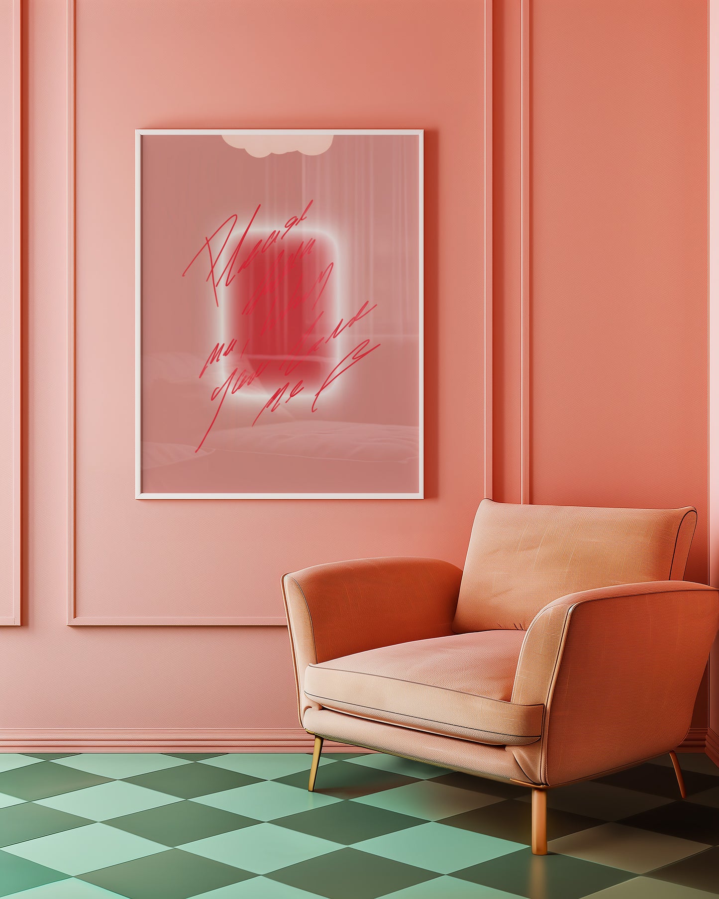 Please tell me that you love me - Typo Kunstdruck -Verlauf -Rosa