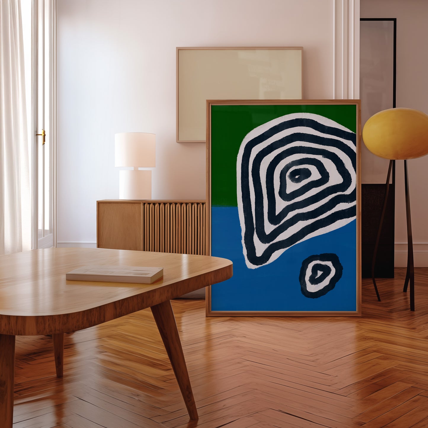 Zebra Artwork - Grün Blau - Abstrakter Kunstdruck