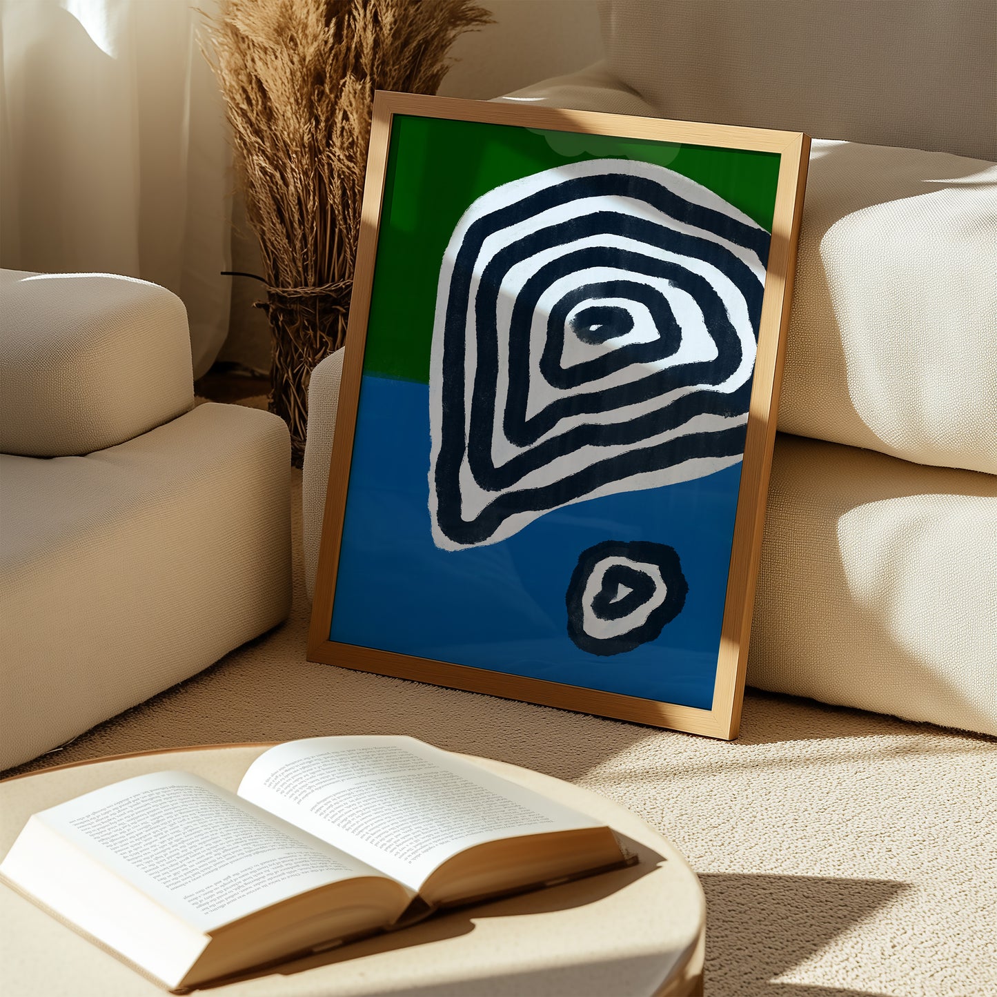 Zebra Artwork - Grün Blau - Abstrakter Kunstdruck