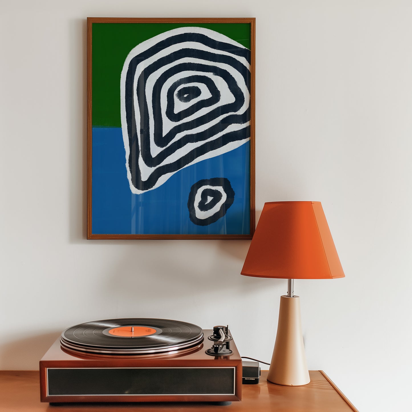 Zebra Artwork - Grün Blau - Abstrakter Kunstdruck