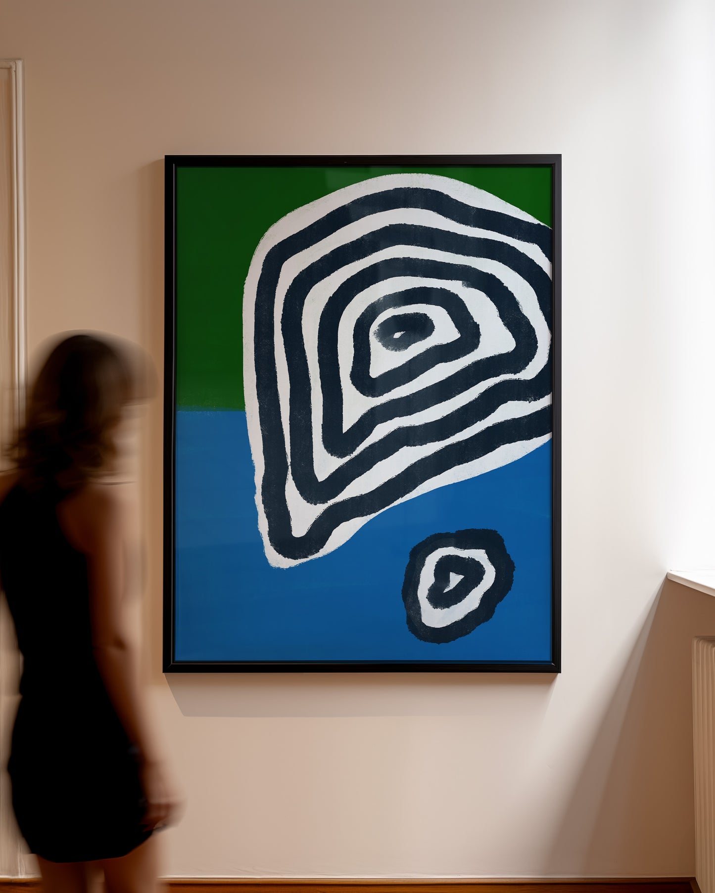 Zebra Artwork - Grün Blau - Abstrakter Kunstdruck