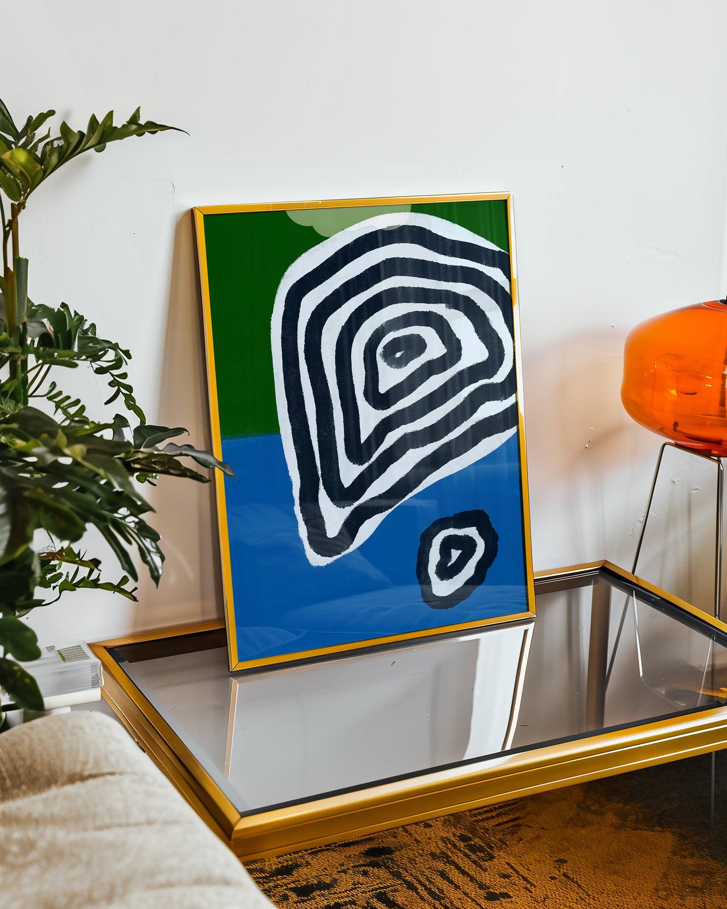 Zebra Artwork - Grün Blau - Abstrakter Kunstdruck