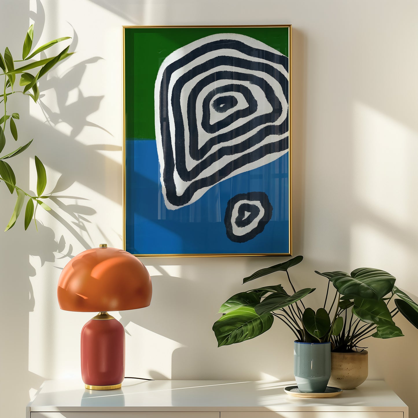 Zebra Artwork - Grün Blau - Abstrakter Kunstdruck