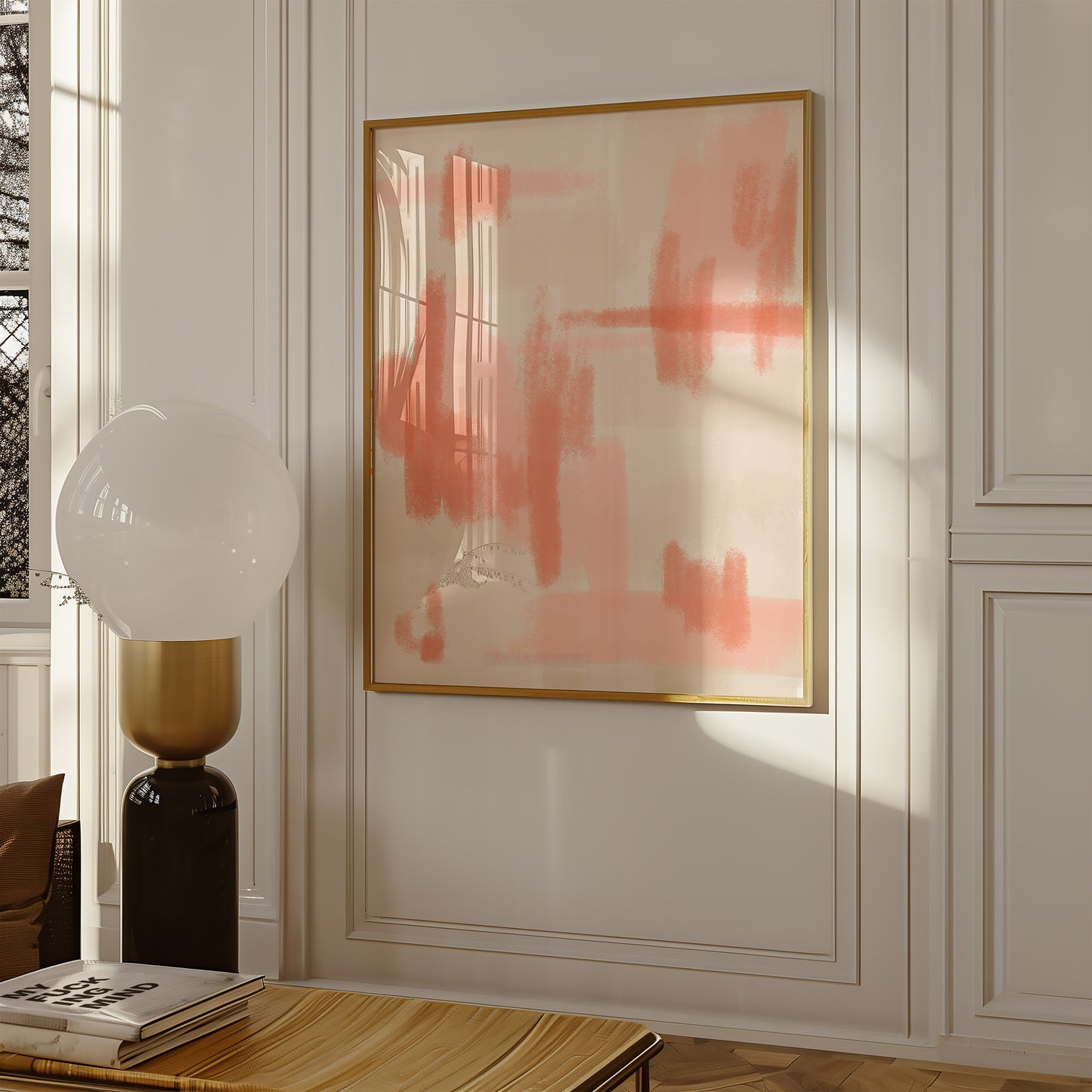 Modern Abstract - Grün - dunkel Blau -Mid Century - Kunstdruck