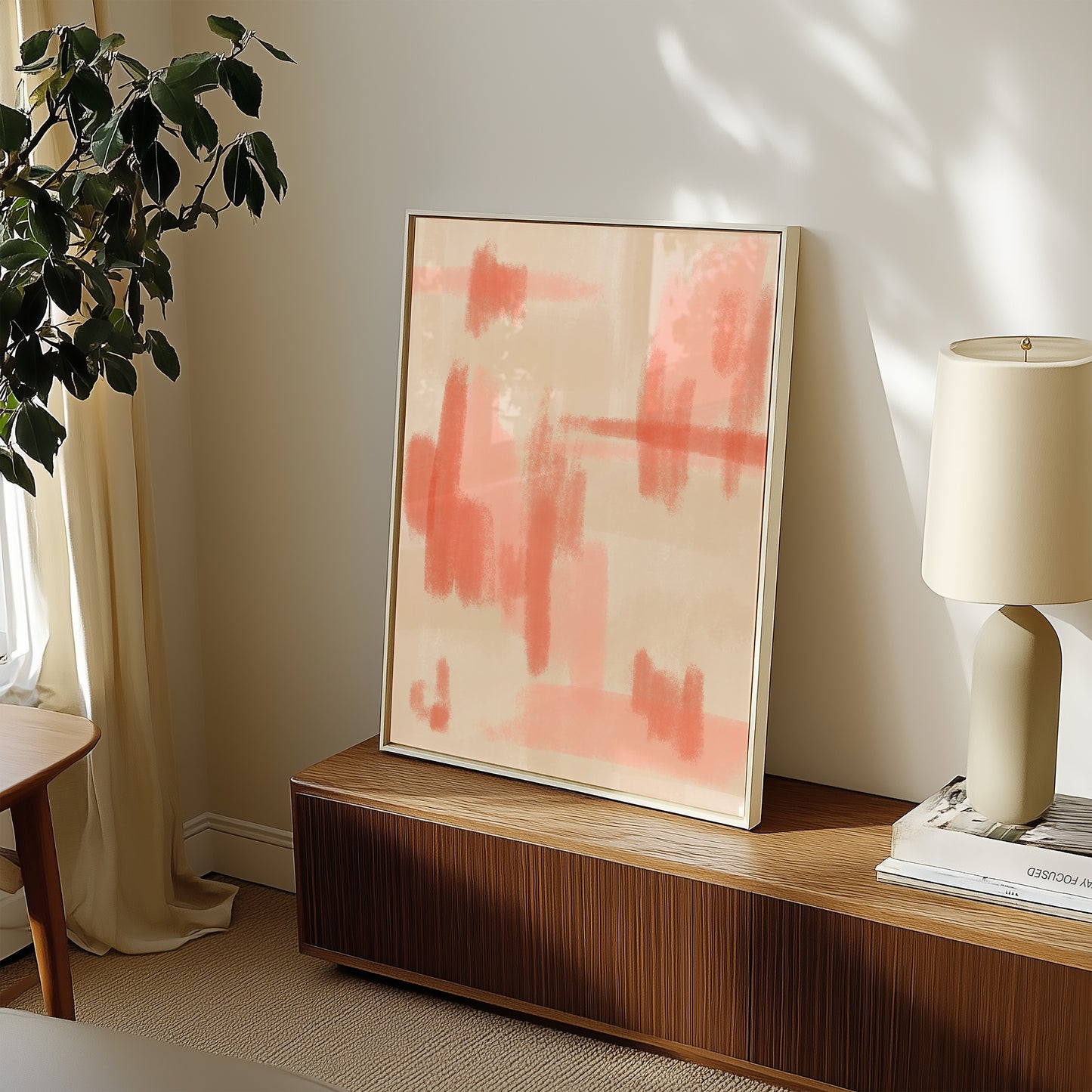 Modern Abstract - Grün - dunkel Blau -Mid Century - Kunstdruck