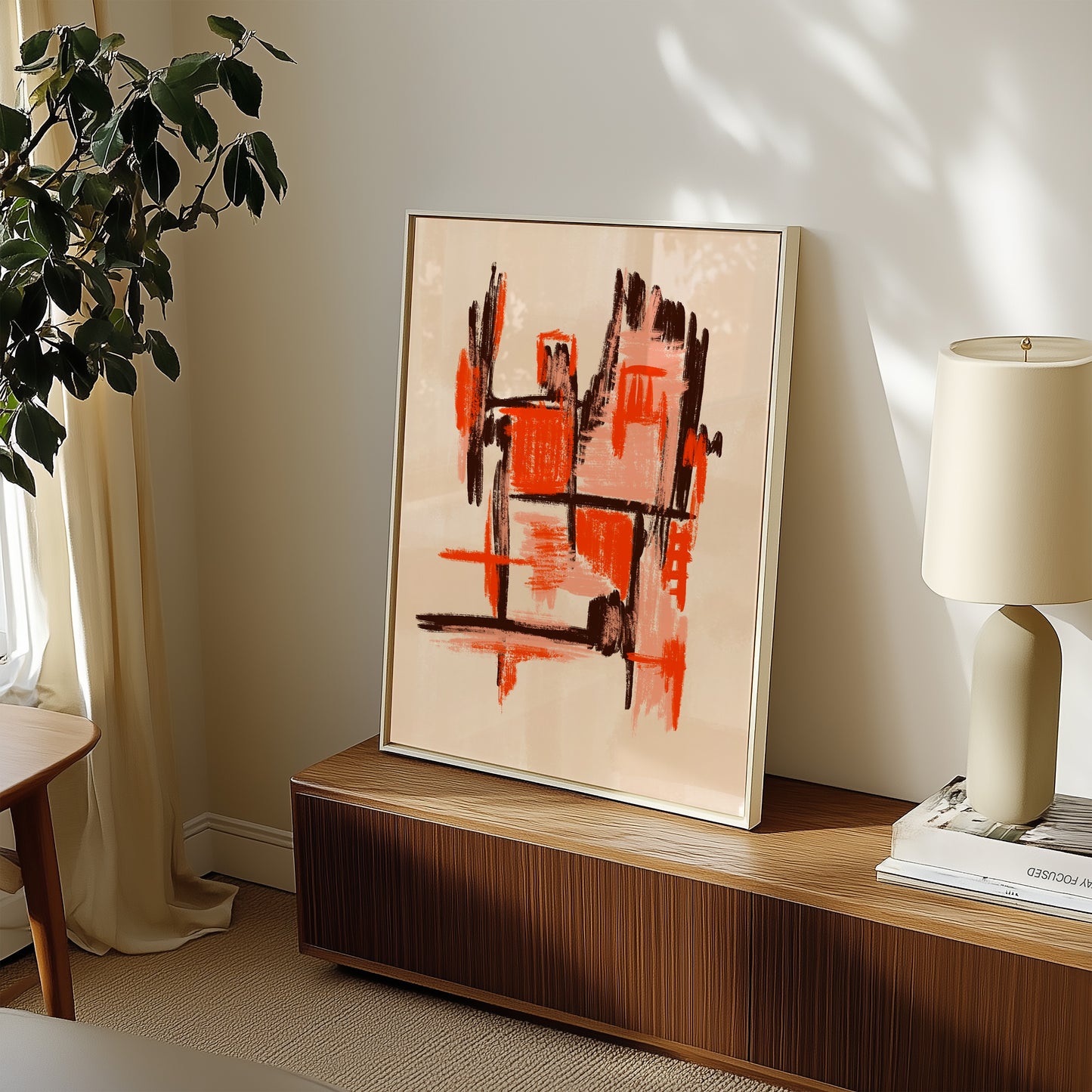 Sunn burn - Abstraktes Kunstwerk - Kunstdruck - Mid Century
