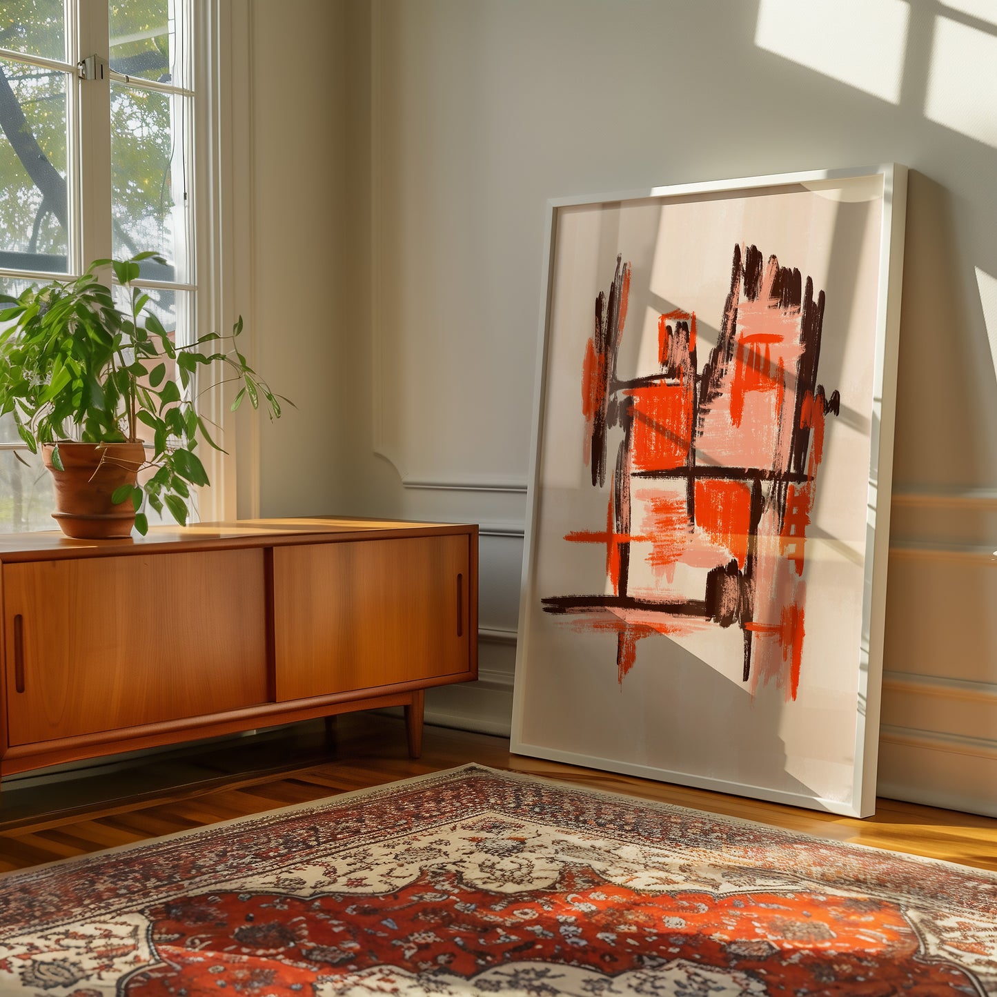 Sunn burn - Abstraktes Kunstwerk - Kunstdruck - Mid Century