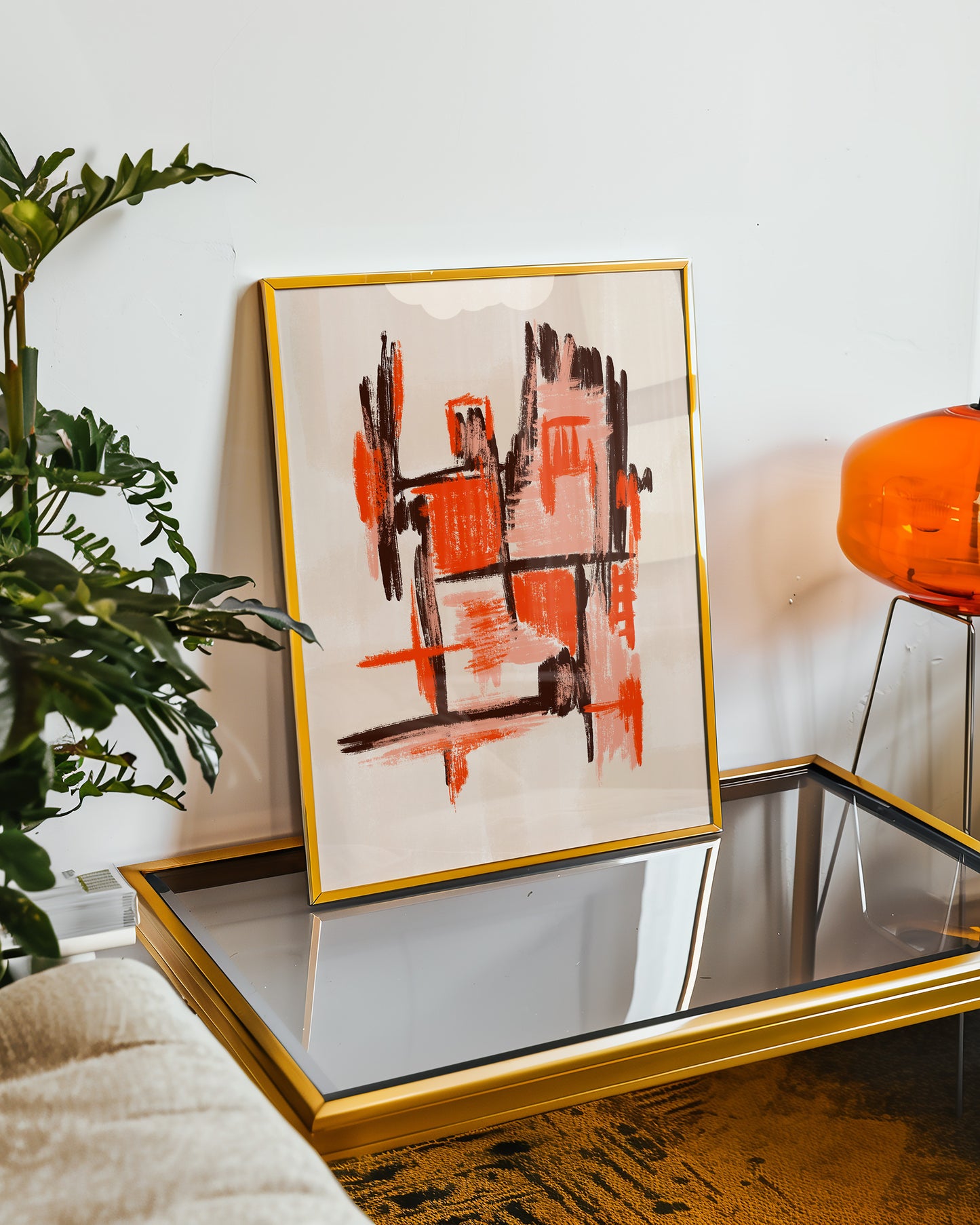 Sunn burn - Abstraktes Kunstwerk - Kunstdruck - Mid Century