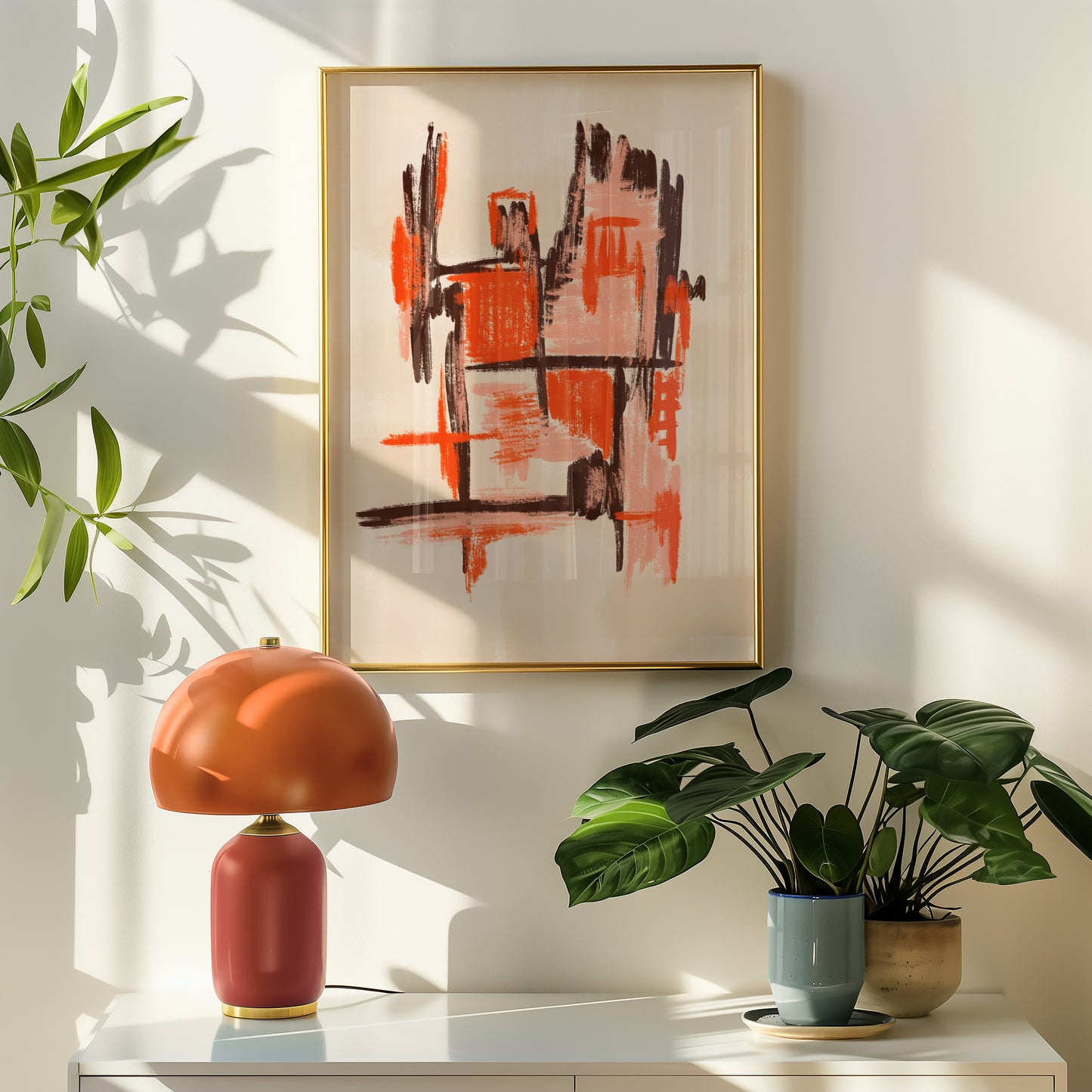 Sunn burn - Abstraktes Kunstwerk - Kunstdruck - Mid Century