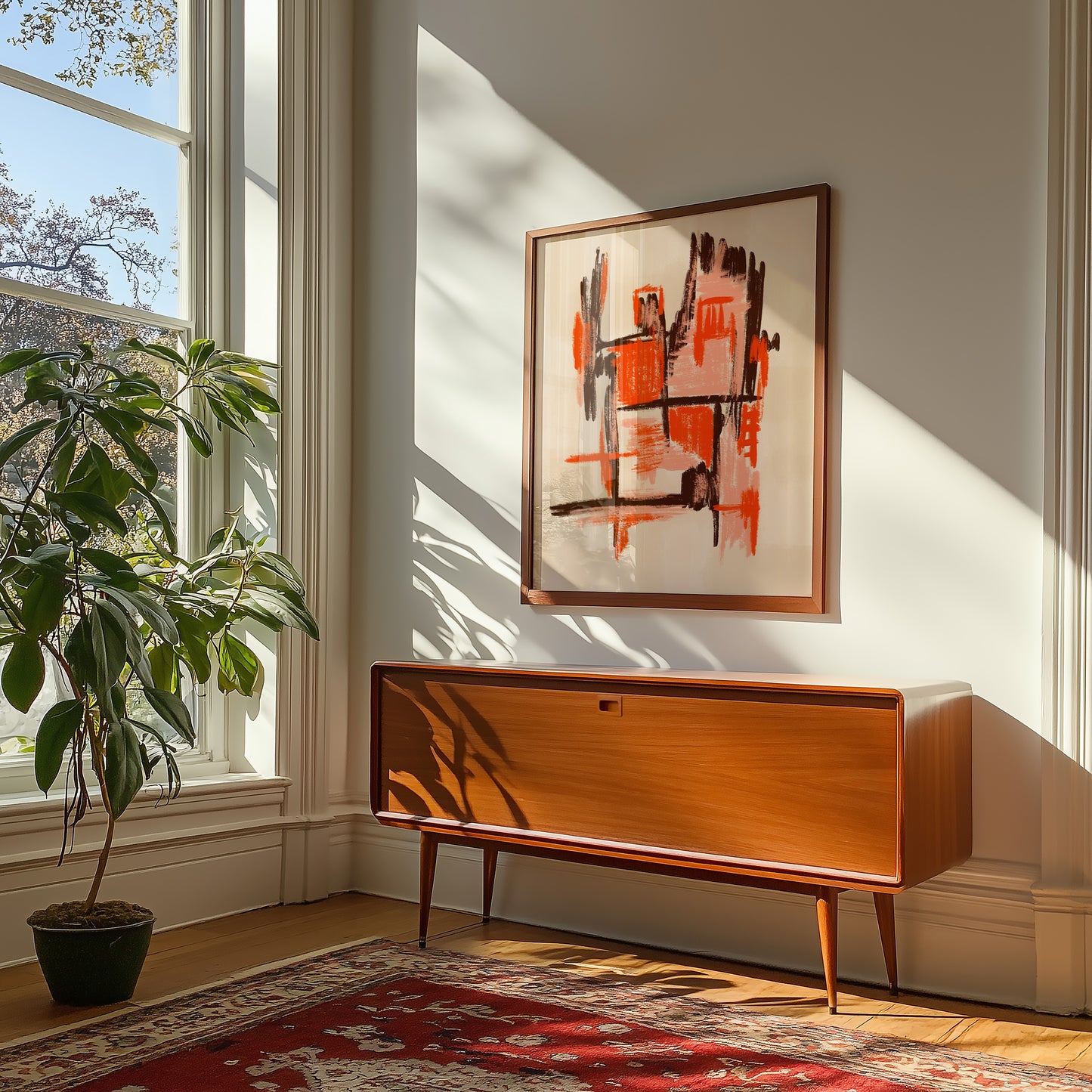 Sunn burn - Abstraktes Kunstwerk - Kunstdruck - Mid Century
