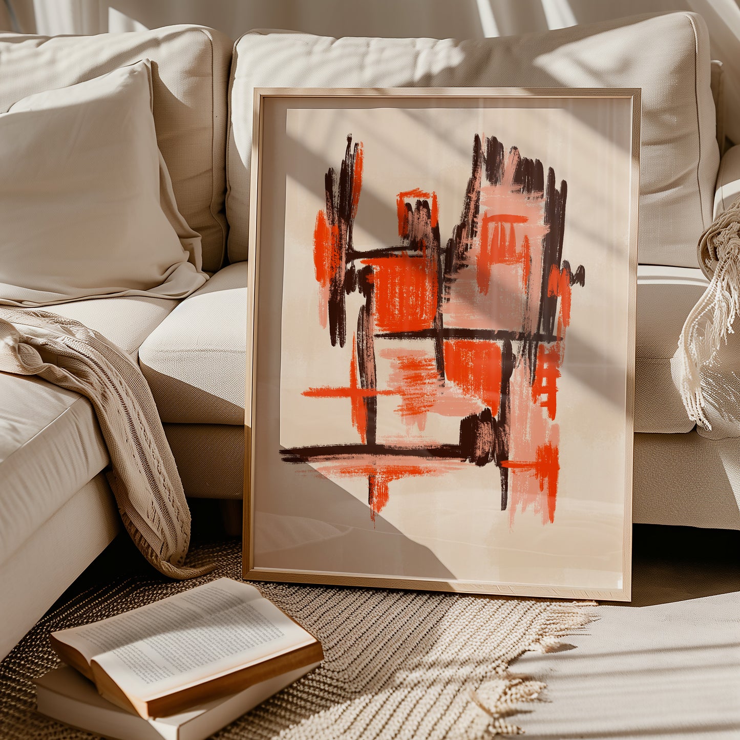 Sunn burn - Abstraktes Kunstwerk - Kunstdruck - Mid Century