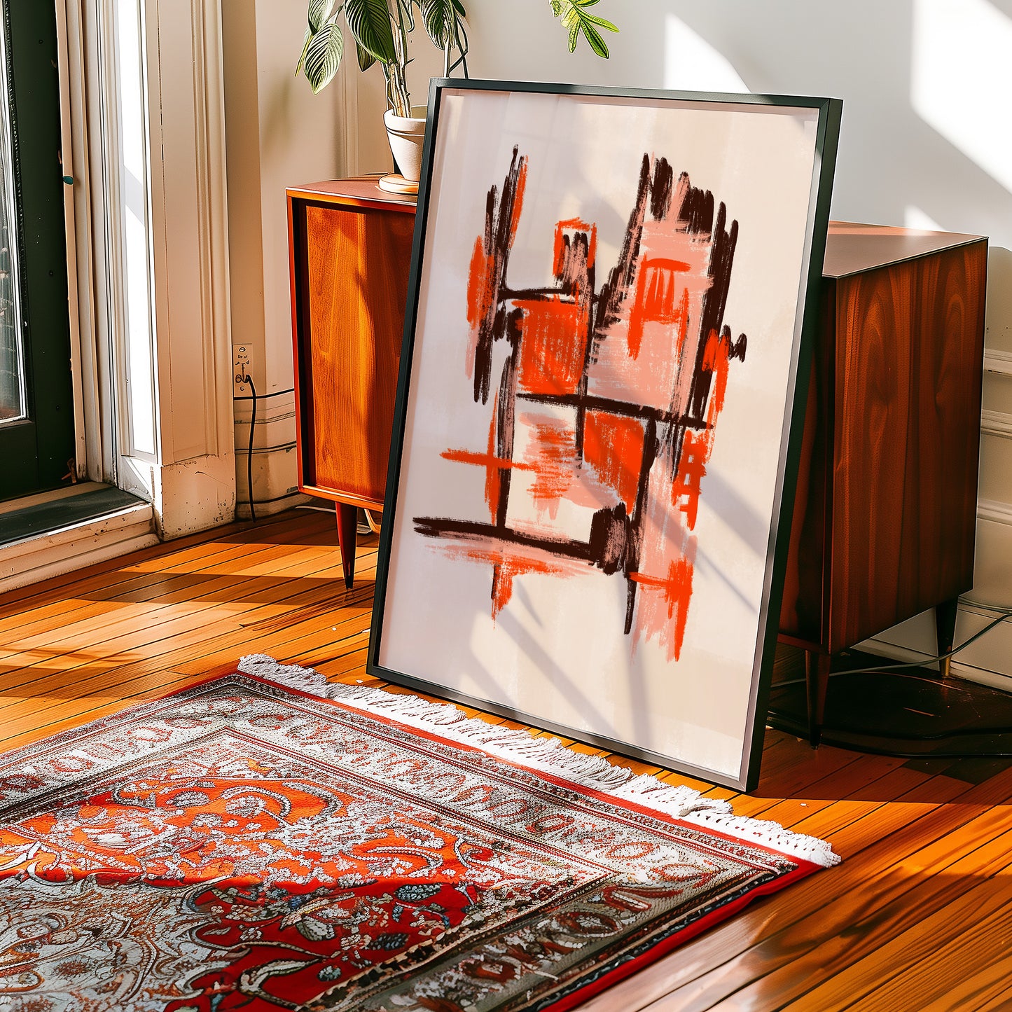 Sunn burn - Abstraktes Kunstwerk - Kunstdruck - Mid Century