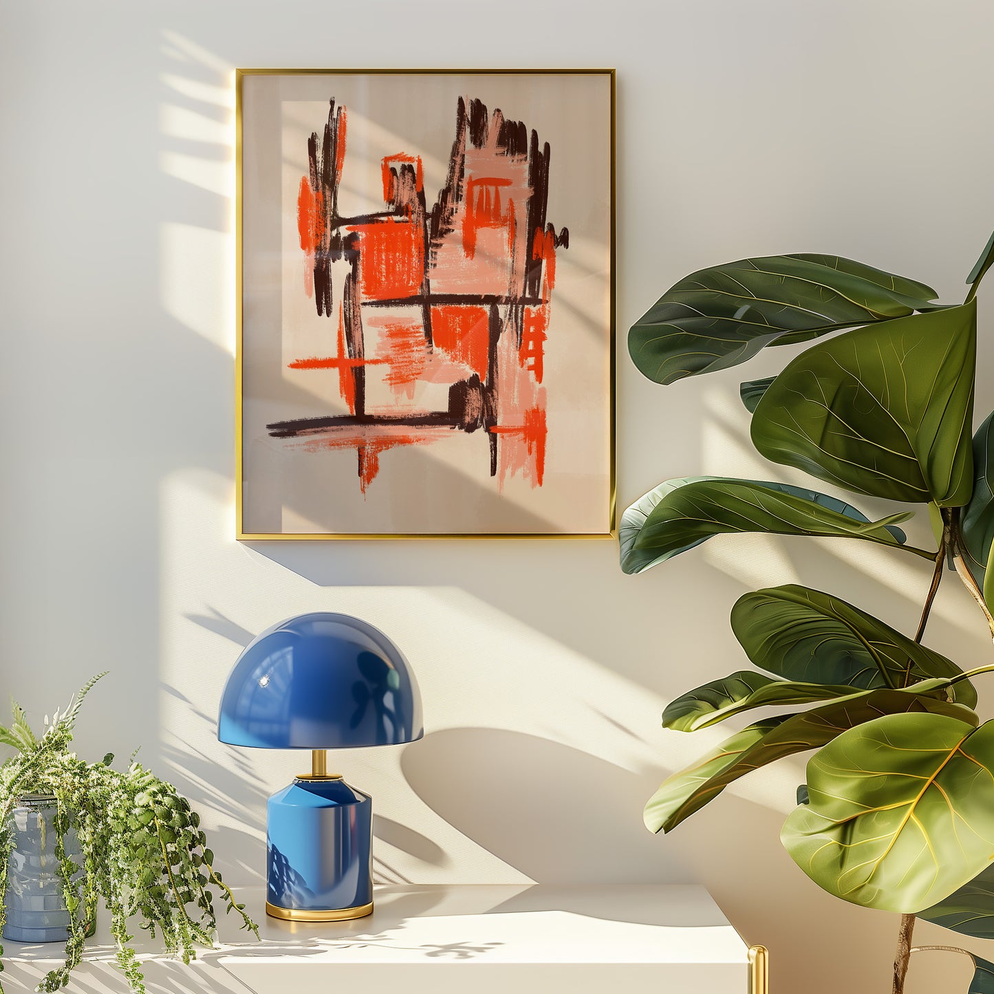 Sunn burn - Abstraktes Kunstwerk - Kunstdruck - Mid Century