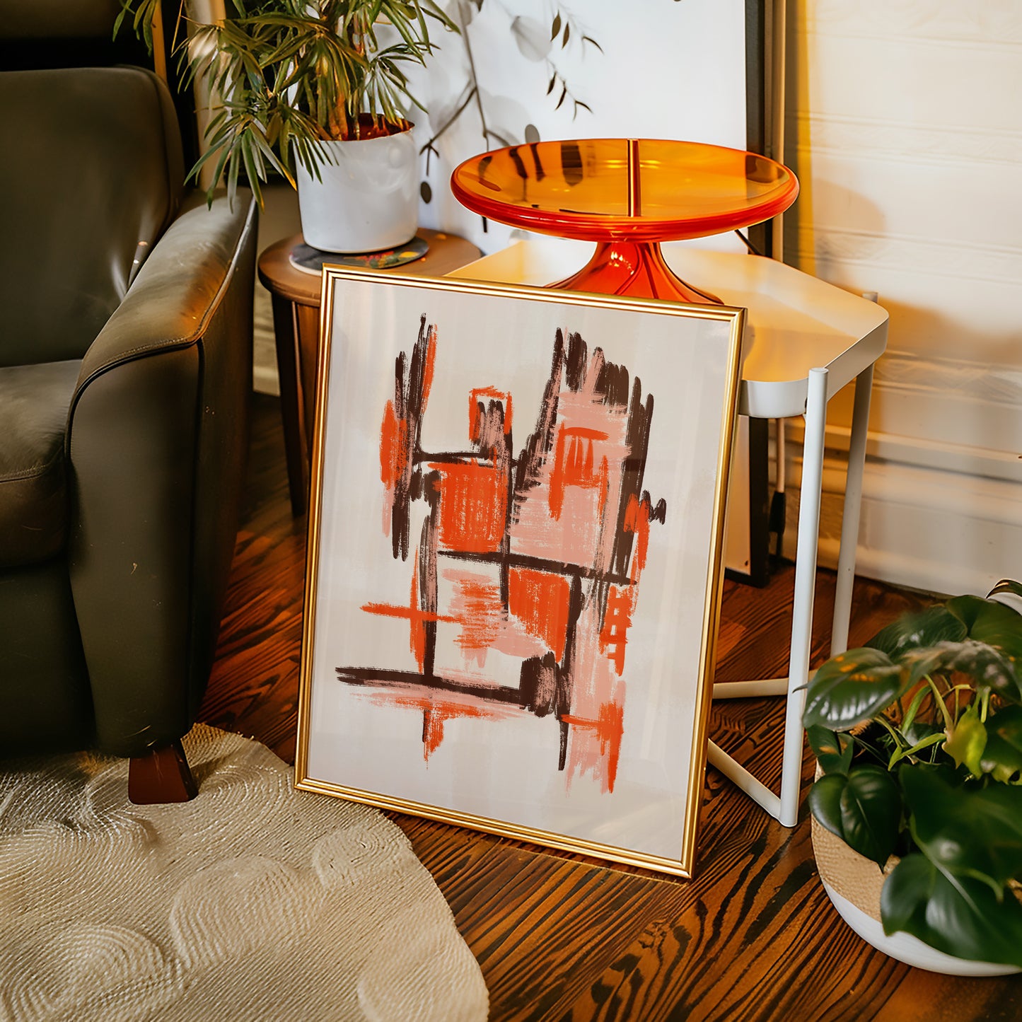 Sunn burn - Abstraktes Kunstwerk - Kunstdruck - Mid Century