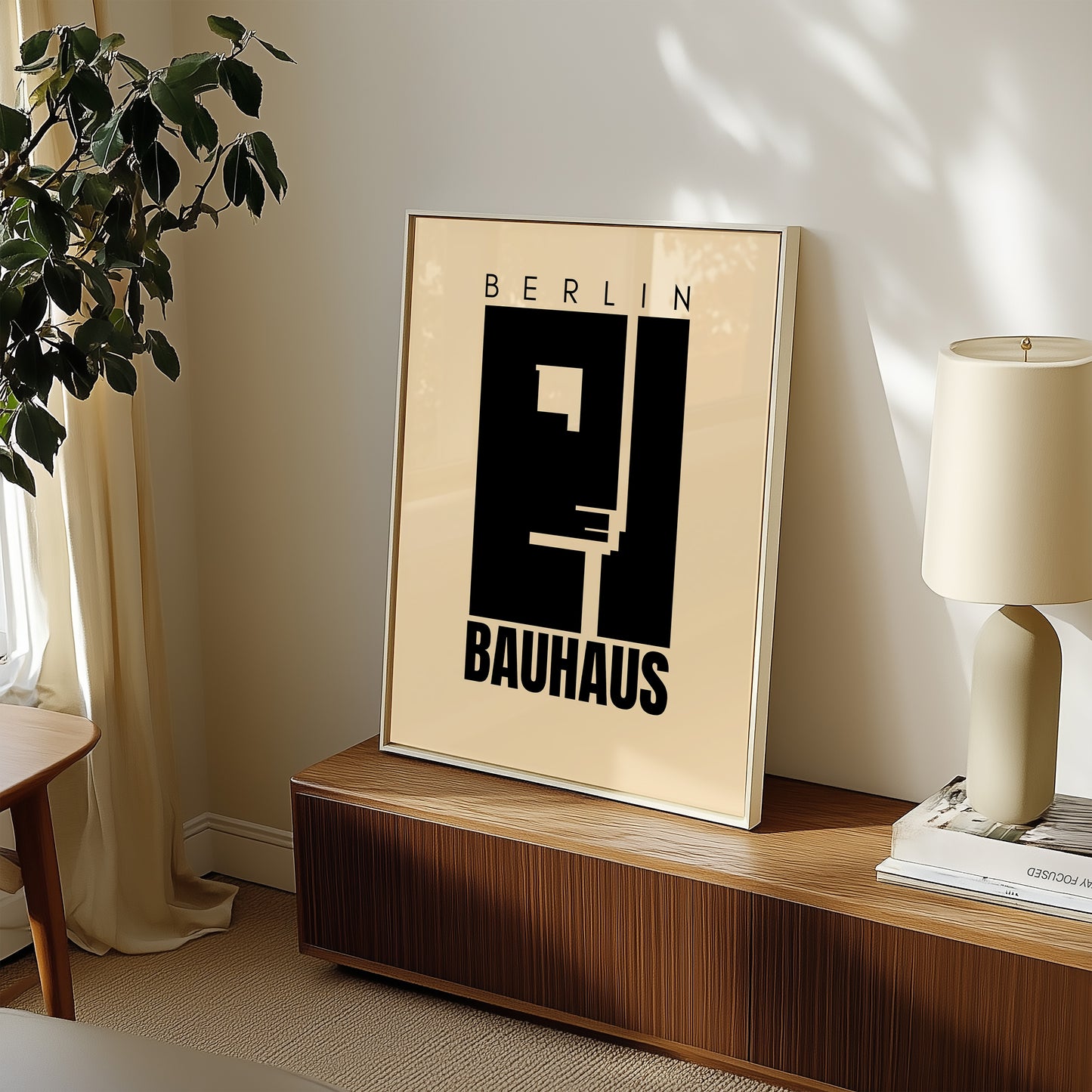 Bauhaus Berlin - Kunstdruck - Schwarz Beige - Mid Century