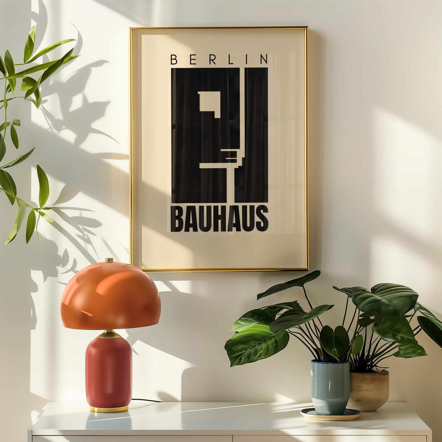Bauhaus Berlin - Kunstdruck - Schwarz Beige - Mid Century