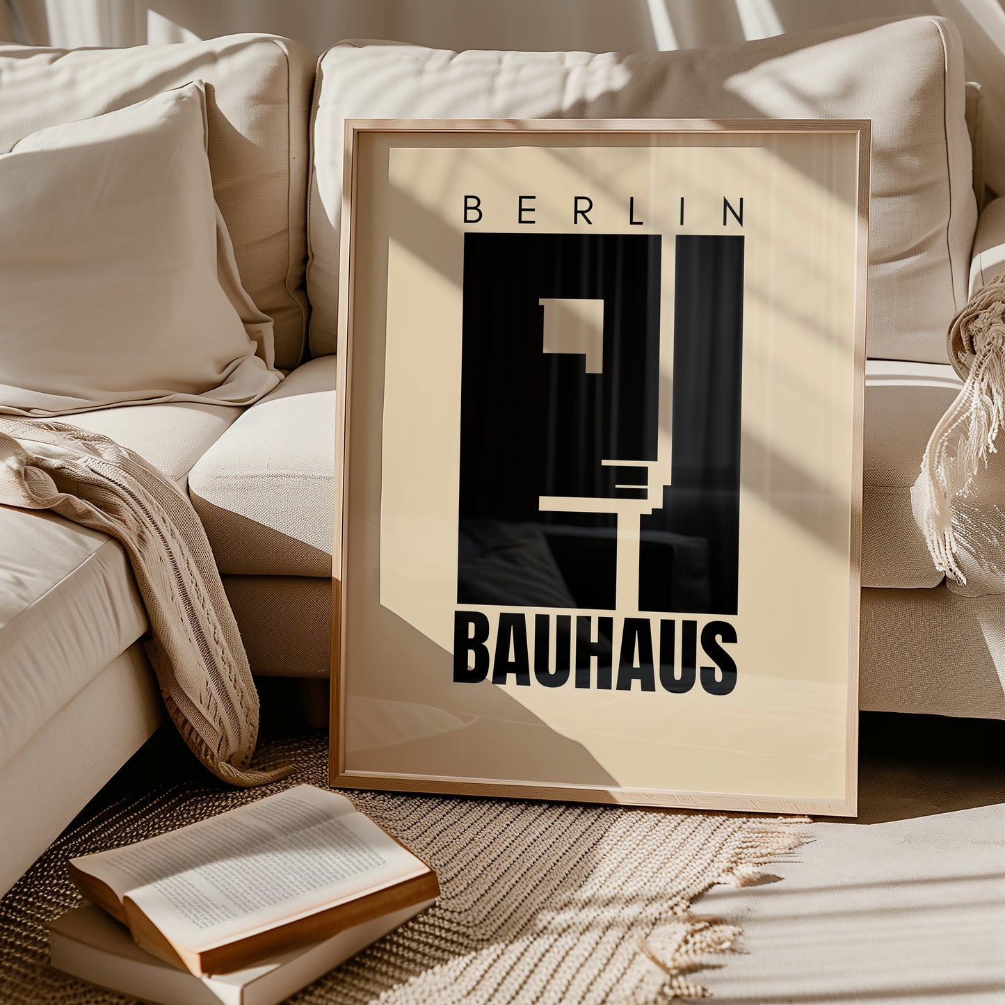 Bauhaus Berlin - Kunstdruck - Schwarz Beige - Mid Century