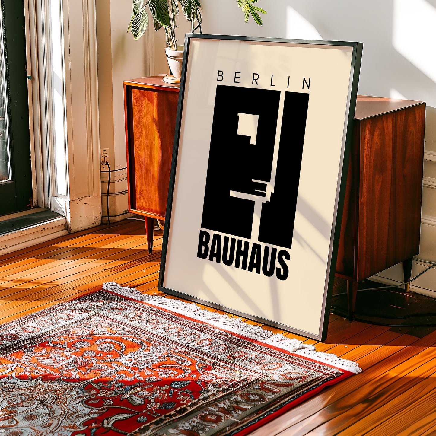 Bauhaus Berlin - Kunstdruck - Schwarz Beige - Mid Century