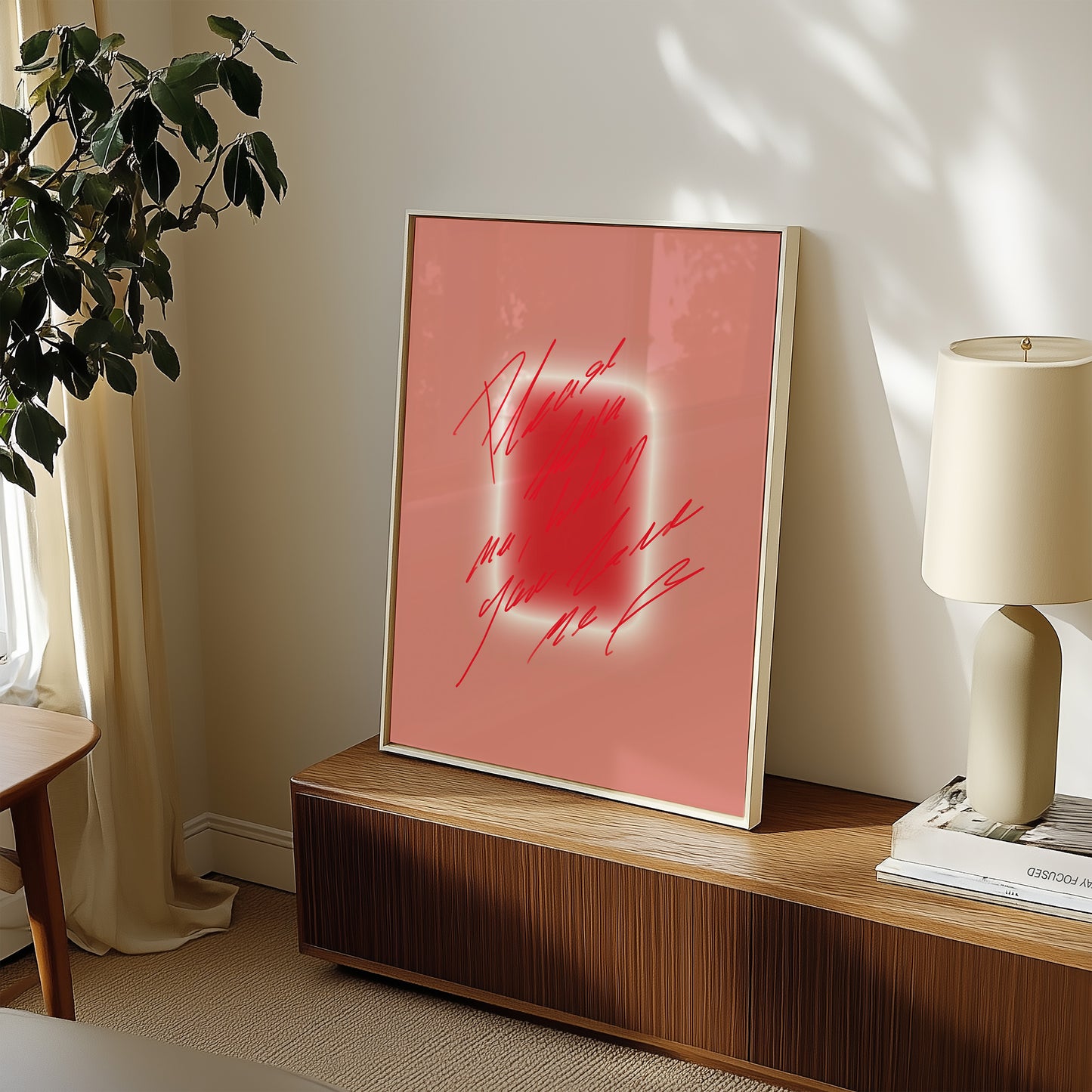 Please tell me that you love me - Typo Kunstdruck -Verlauf -Rosa