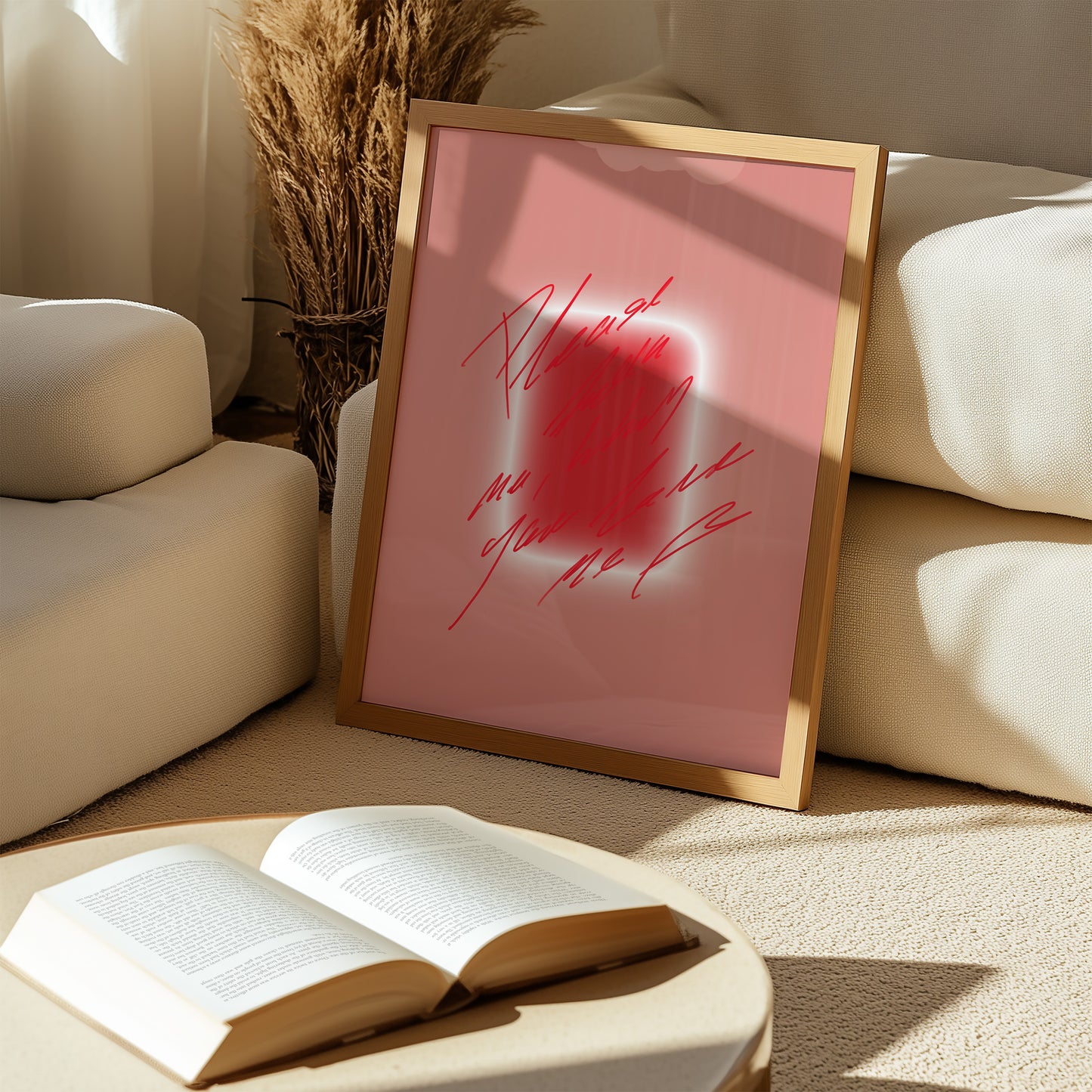 Please tell me that you love me - Typo Kunstdruck -Verlauf -Rosa